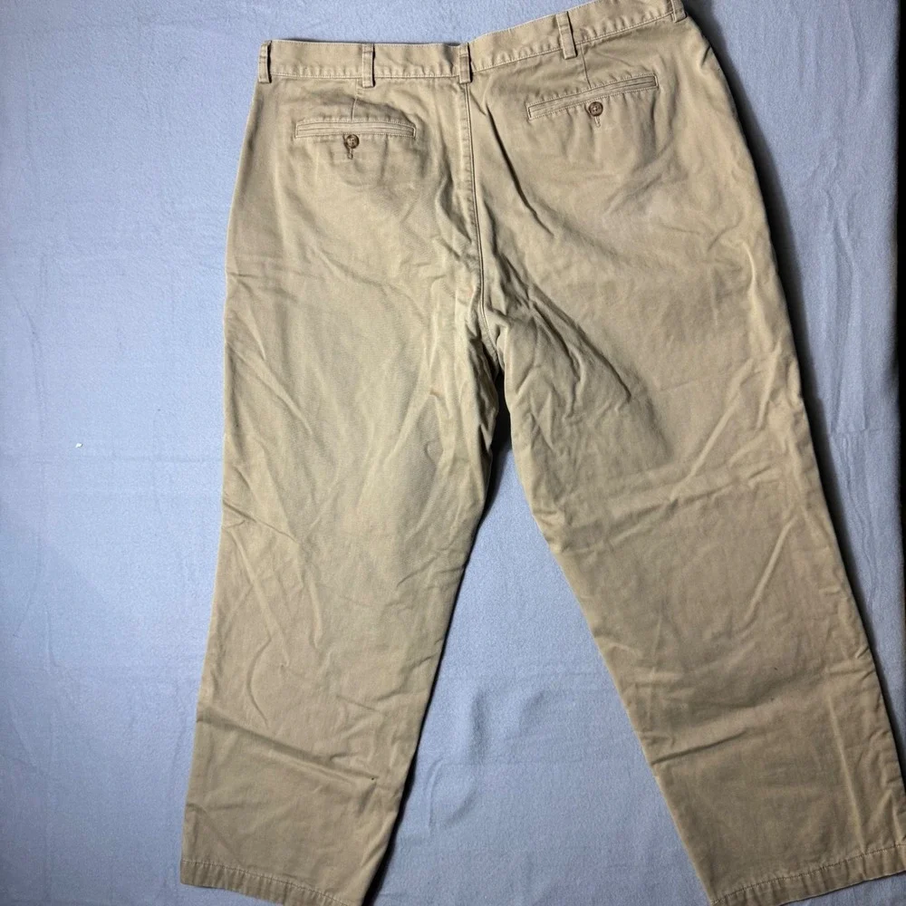 LL Bean Natural‎ Fit Flannel Lined Chino Pants Khaki Tan 162385 Mens 40x24